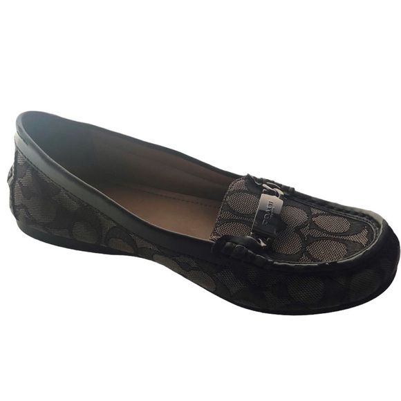 Coach embossed leather Olive loafers - Picture 2 of 10